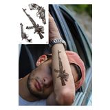 BearPear Gerçek Dövme Görünümlü Silah Dövmesi Tattoo, Erkek Dövmesi, Kol Dövmesi, Omuz Dövmesi