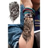 BearPear Gladyatör Dövmesi, Aslan Dövmesi, Savaşçı Dövmesi, Geçici Dövme Tattoo, Erkek Geçici Dövme, Kol ve Vücut Dövmesi
