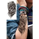 BearPear Gladyatör Dövmesi, Aslan Dövmesi, Savaşçı Dövmesi, Geçici Dövme Tattoo, Erkek Geçici Dövme, Kol ve Vücut Dövmesi