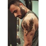 BearPear Kartal Dövmesi, Kartal Geçici Dövme Tattoo, Üniseks Dövme, Kol Dövmesi, Omuz Dövmesi, Vücut Dövmesi, Geçici Dövme
