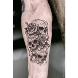BearPear Kurukafa Geçici Dövme Skull Tattoo