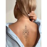 BearPear Mandala Desenli Lotus Geçici Dövme, Kadın Geçici Dövme, Mandala Tattoo