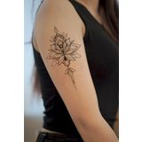 BearPear Mandala Lotus Dövme, Kadın Geçici Dövme, Mandala Tattoo, Lotus Tattoo