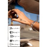 BearPear Minimalistik Dövme, Çiçek Dövmesi, Yazılı Dövme, Kadın Geçici Dövme, Tattoo