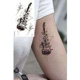 BearPear Müzikal Geçici Dövme, Gitar Nota Dövmesi Tattoo