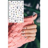 BearPear Nazar Boncuğu ve Göz Kadın Tırnak Dövmesi Nail Art Sticker