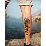 Bearpear Samurai, Ejderha ve Katana Dövmesi, Geçici Dövme, Unisex Tattoo, Vücut Dövmesi - Çok Renkli