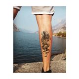 BearPear Samurai, Ejderha Ve Katana Dövmesi, Geçici Dövme, Unisex Tattoo, Vücut Dövmesi