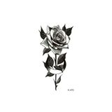 BearPear Siyah Gül Geçici Dövme Rose Tattoo