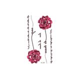 BearPear Yazılı Çiçek Dövmesi Minimal Flower Tattoo