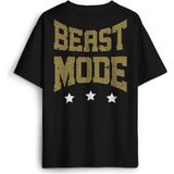 Beast Mode Gym Fitness Spor Animal Baskılı Oversize T-Shirt Siyah Unisex Tişört - XL