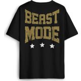 Beast Mode Gym Fitness Spor Animal Baskılı Oversize T-shirt Siyah Unisex Tişört