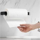 Beasym Metal Siyah Kağıt Rulo Havluluk, Peçetelik, Yapışkanlı Tasarım, Banyo Askısı