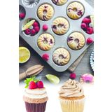 Beatitude 12'li Yanmaz Yapışmaz Silikon Muffin Kalıbı Cupcake Mini Kek Pişirme Fırın Kalıp
