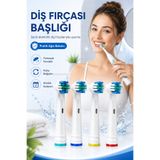 Beatitude Elektrikli Diş Fırçası İçin Oral-B Muadili Şarjlı ve Pilli Uyumlu 4 Adet Yedek Başlık Seti