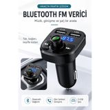 Beatitude Tüm Araba Modelleri Uyumlu USB Bluetooth Fm Transmitter Araç Şarj Aleti Çakmaklık Müzik Kiti