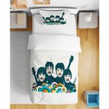 Beatles 3D Dijital Baskılı Tek Kişilik Çarşafsız Nevresim Takımı - Bej - 160 x 220 cm