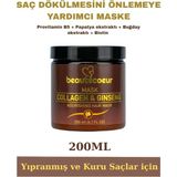Beautecoeur Nemlendirici Krem Saç Bakım Maskesi 200 ml Kolajen ve Ginseng İçerikli - 00Beyaz