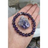 beautifulnaturelstones Ametist Doğal Taş Bileklik 8 Mm ( Doğal Taş Hediyeli ) ( Pozitif Enerji ,nazar ,yaşam Sevinci )