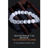 beautifulnaturelstones Selenit Doğal Taş Bileklik Set 8 Mm ( Negatif Enerjiyi Temizleme Gücü ) Aaa Kalite