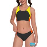 Beautikini Dönem Mayo Iki Parçalı Adet Sızdırmaz Sportif Bikini Setleri Genç Kızlar için Mayo Dönem Mayo, Sarı+turuncu, M