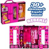 Beauty Aksesuarlı Bebekli Gardırop - Barbie Dolap - Barbie Giysi Dolabı - Barbie Gardırop - Gardrop