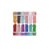 Beauty Box 12'li Chunky Glitter Set Altıgen Yıldız Mix Nail Art Resin Art Kalıcı Oje Protez Tırnak Göz Makyajı