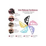Beauty Box 4'ü 1 Arada Makyaj Şablonu Seti – Eyeliner, Kaş, Göz Farı ve Ruj Uygulama Yardımcısı