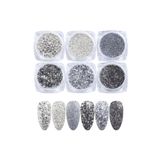 Beauty Box 6'lı Glitter Set Nail Art Resin Art Tırnak Süsleme Kalıcı Oje Protez Tırnak Süsleme Göz Makyajı