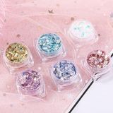 Beauty Box 6'lı Gloria Göz Makyajı Jel Glitter Set Makeup Nail Art Resin Art Kalıcı Oje Protez Tırnak Süsleme