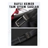 Beauty Collection Mikro Ayarlı Deliksiz Premium Otomatik Deliksiz Kemer Deri Raylı Kemer