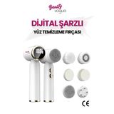 Beauty Vogue 6 Başlık 3 Aşamalı Led Şarjlı Ekranlı Peeling Yüz Masaj Cilt Bakım Cihazı Aleti Frimatör Brush