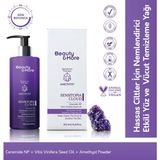 Beauty&More Ametist Purple Sensitopia Cloud Hassas Ciltler İçin Nemlendirici Etkili Yüz ve Vücut Temizleme Yağı 250 ml Ceramide NP + Vitis Vinifera Seed Oil + Ametist Powder