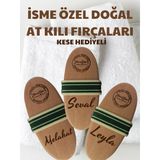 Beautysev İsme Özel Baskılı %100 Doğal At Kılı Selülit Fırçası (Bez Çanta Hediyeli)
