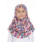 Bebe Mavisi Pratik Hazır Geçmeli Genç Tesettür Bone Jakar Desenli Pileli Kendinden Boneli 2407_11