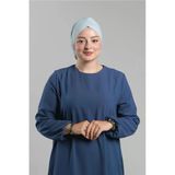 Bebe Mavisi Pratik Hazır Geçmeli Tesettür Bone Sandy Büzgülü Salaş 2119_11