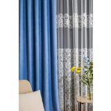 Bebe Mavisi Rengi Orta Pileli 1X2,5 Fon Perde 9246 lntor, 140 x 270