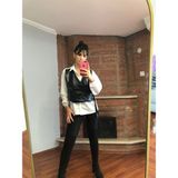 Bebe Plus Deri Detaylı Gömlek - Ekru