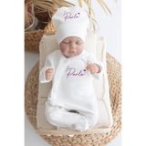 Bebe wini 100% Pamuk 3 Parça Patikli Tulumu MN50 Parla Mor