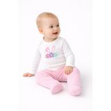 Bebe wini Pembe Baskılı Uzun Kollu Bebek Body Zıbın Pijama Takımı