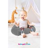 Bebe Yatmaz Çıngıraklı Gri Bebeyatmaz Bebek Oturma Destek Minderi Bebek Koltuğu