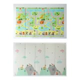 BEBEBAO Doğa Keşif Yolu ile Minik Kaşifler Gökyüzü ve Dağ Rotaları Katlanabilir Oyun Matı 200x130x1