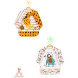Bebechi Uzun Kollu Mama Önlüğü 2'li Set (6-24 Ay) Zürafa-Safari - 6 - 24 Ay - Turuncu