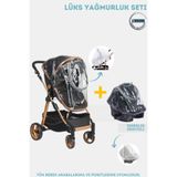 Bebeck Fermuarlı Lüks Travel Bebek Arabası veAna Kucağı Yağmurluğu Seti ( Tüm Travel Arabalara Uyar )