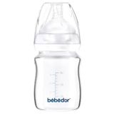 Bebedor 50301 Geniş Ağızlı Isıya Dayanıklı 120 ml Beyaz Cam Biberon