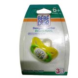Bebedor 6+ Ay Desenli Sarı Yeşil Sap Papatya Desen Silikon Damaklı Uçlu Emzik