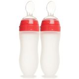 Bebedor 7509 2x120 ml Silikon Kaşıklı Şeffaf +6 Ay Biberon