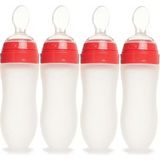 Bebedor 7509 4x120 ml Silikon Kaşıklı Şeffaf +6 Ay Biberon
