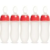 Bebedor 7509 5x120 ml Silikon Kaşıklı Şeffaf +6 Ay Biberon