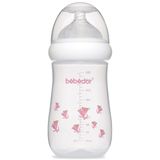 Bebedor 98322 Pembe Desenli Geniş Ağızlı 260 ml PP Biberon